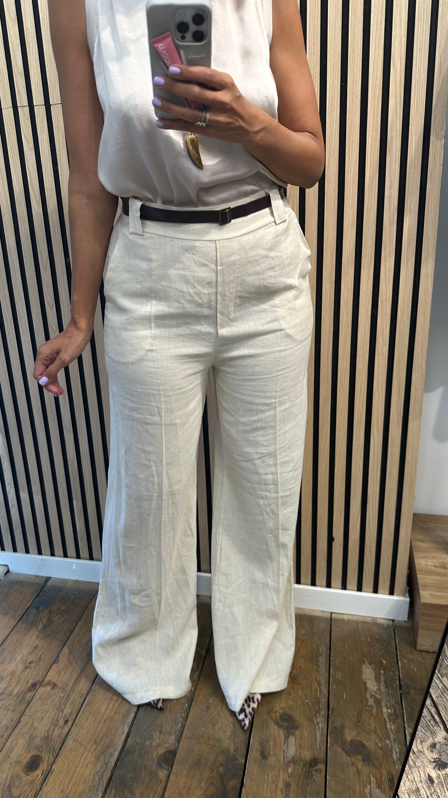 Pantalone in lino & viscosa