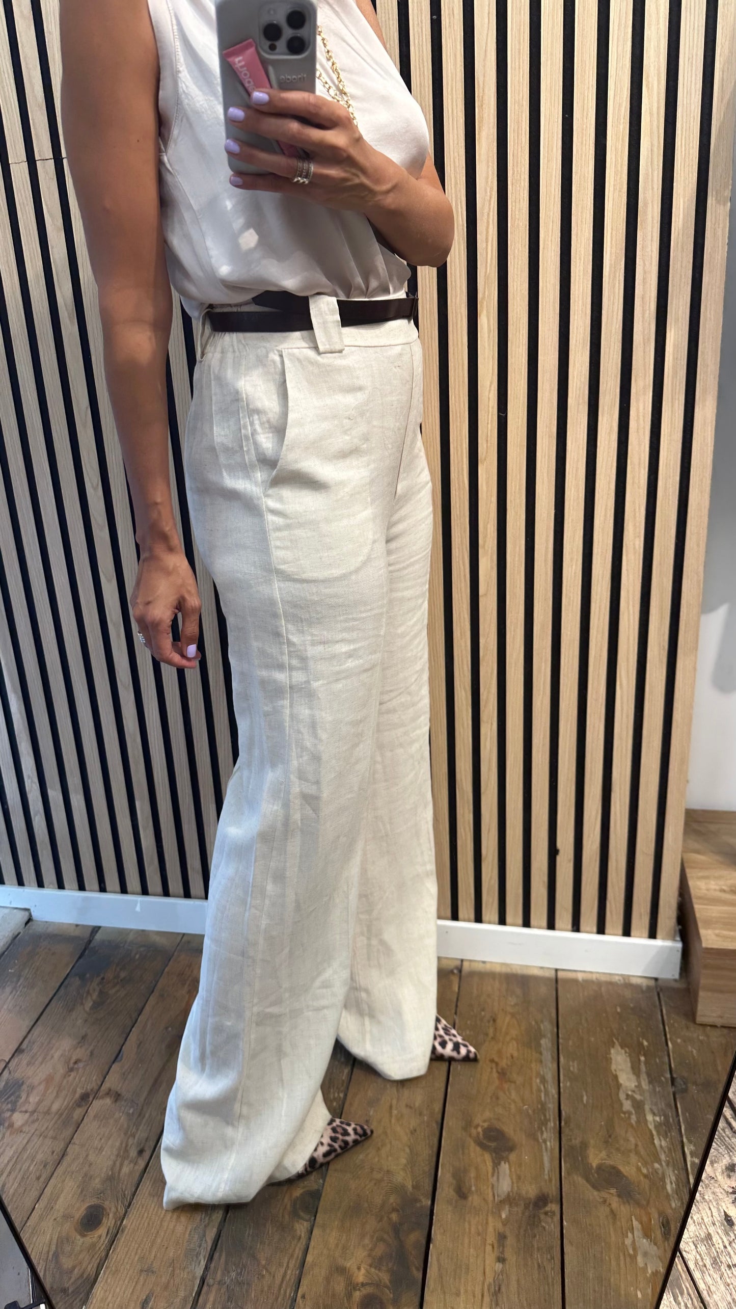 Pantalone in lino & viscosa