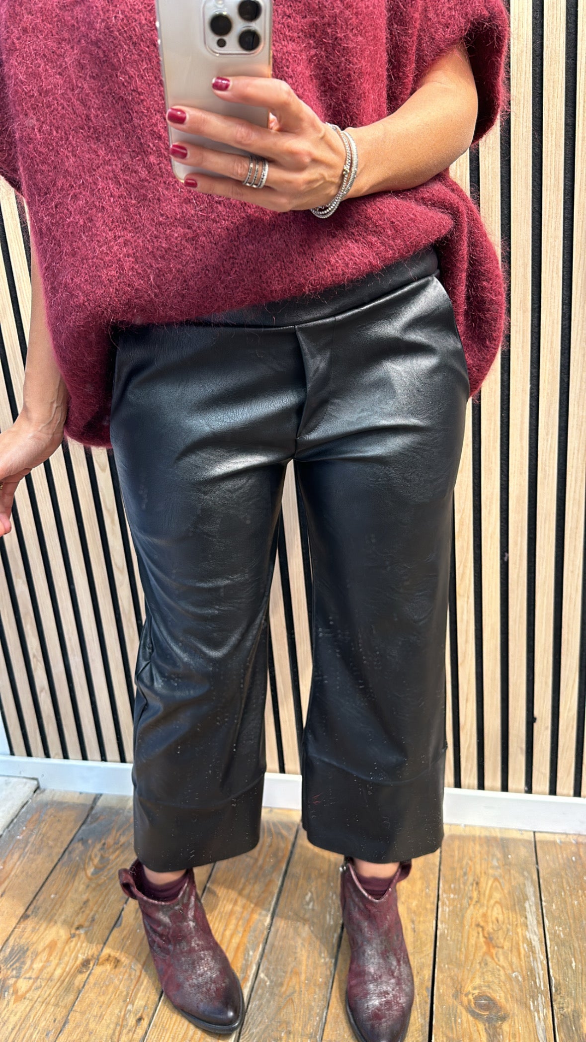 Pantalone 3/4 ecopelle