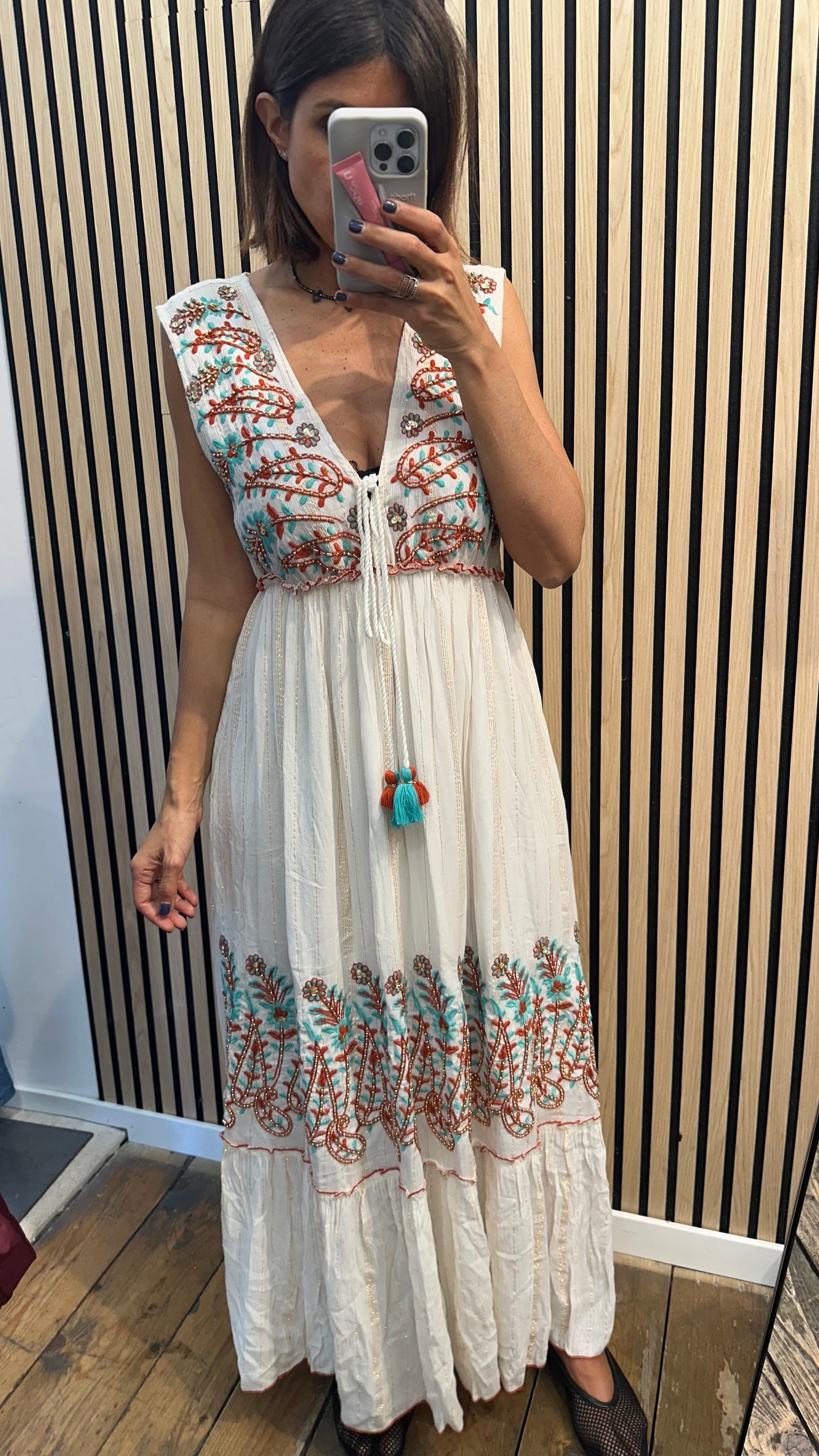 Abito Boho - verde acqua / Mattone