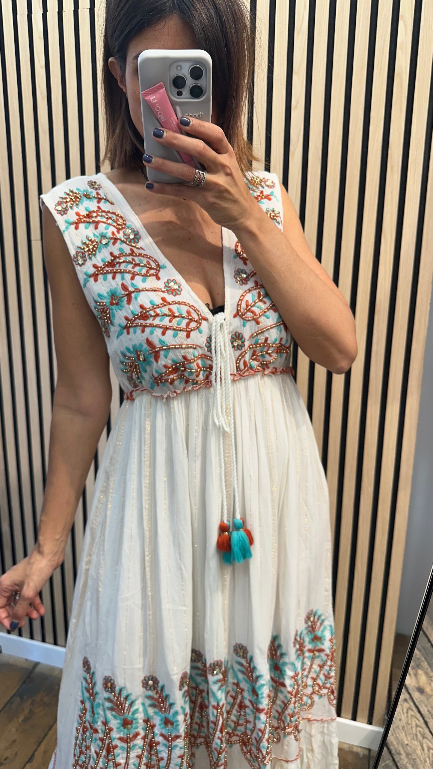 Abito Boho - verde acqua / Mattone