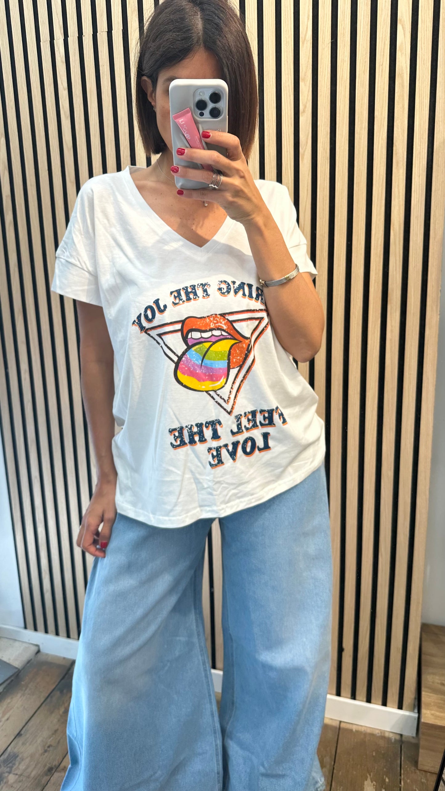 T-shirt V in cotone