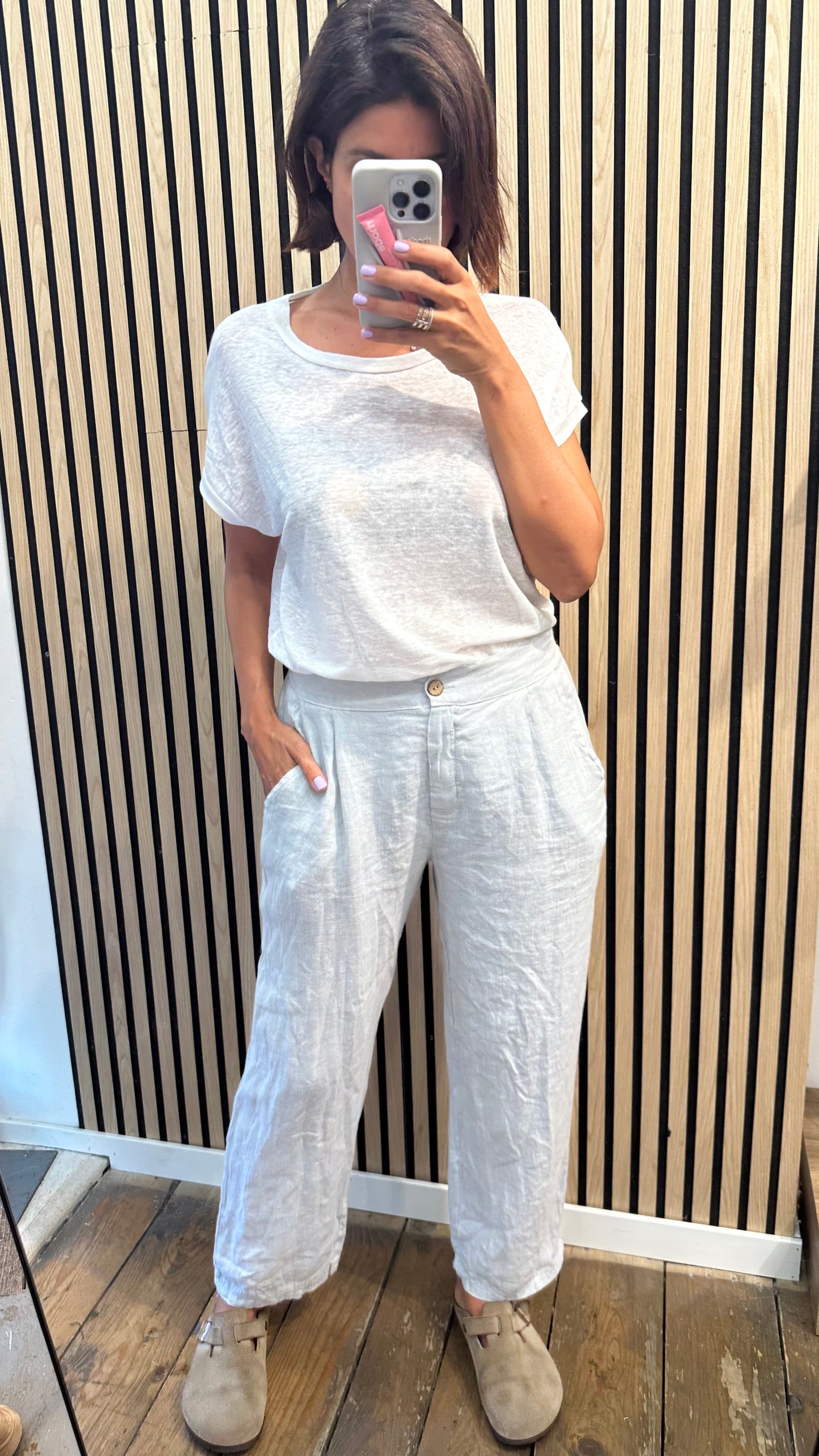 Pantalone in lino dritto