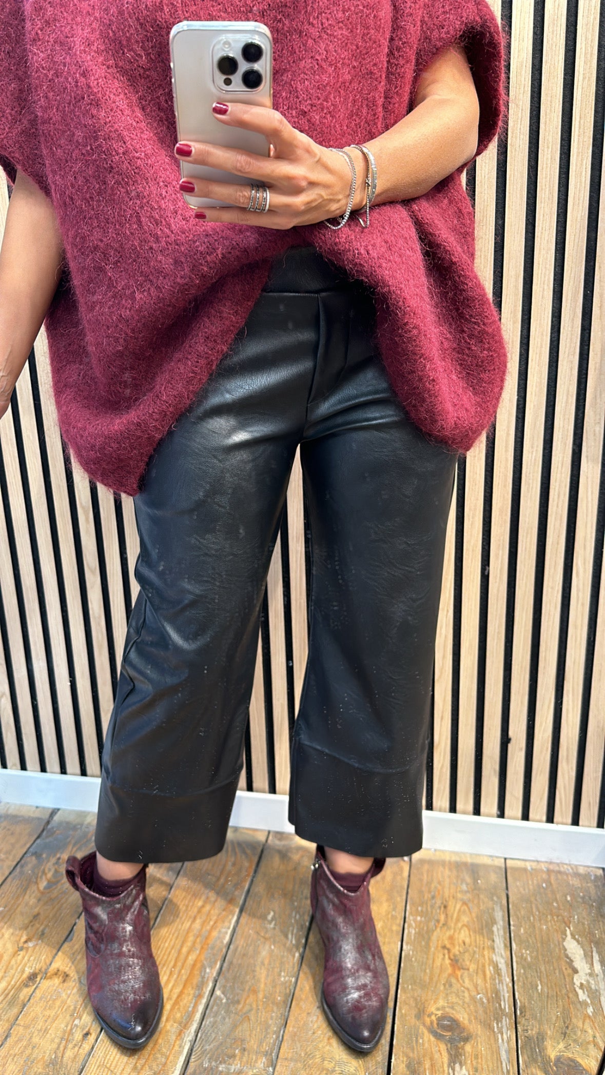 Pantalone 3/4 ecopelle