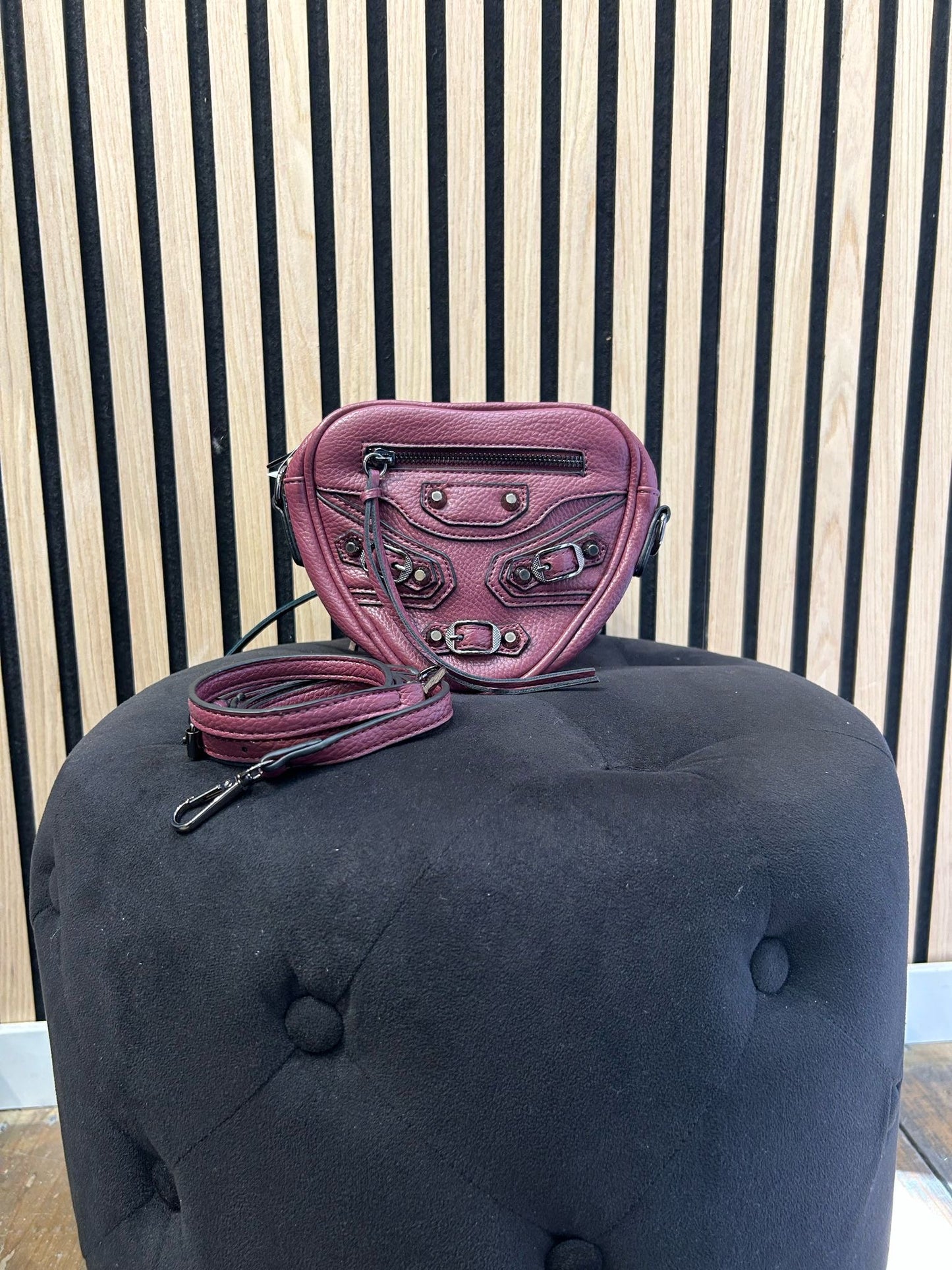 Borsa “Cagole Coeur” Mini -Bordeaux