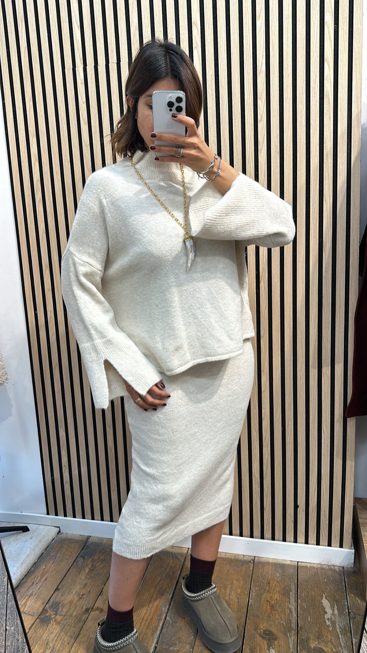 Maglia mezzo collo con spacco sulla manica