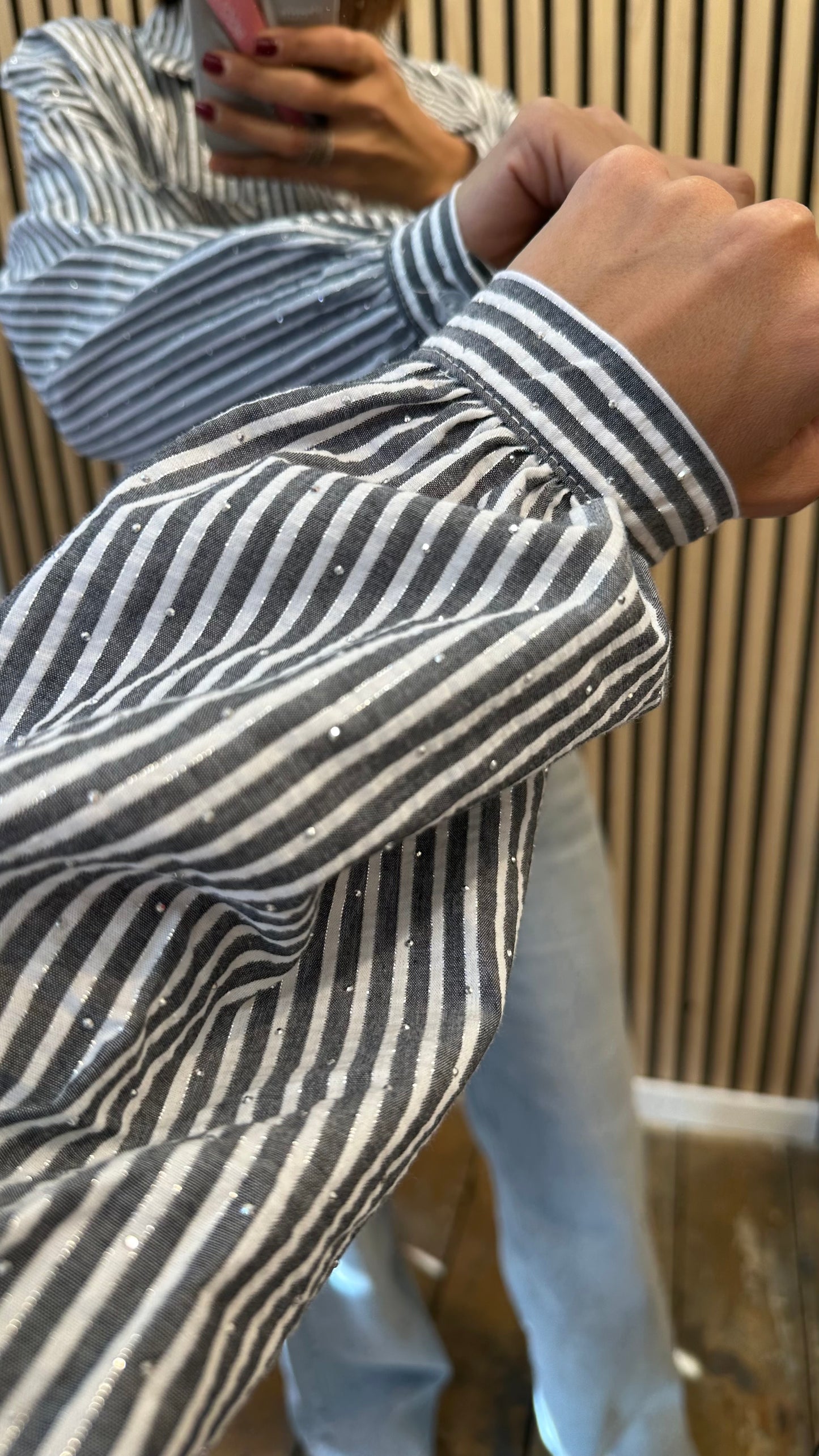 Camicia gessata strass
