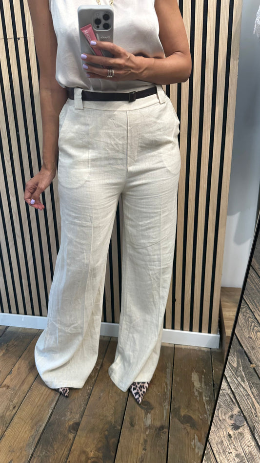 Pantalone in lino & viscosa