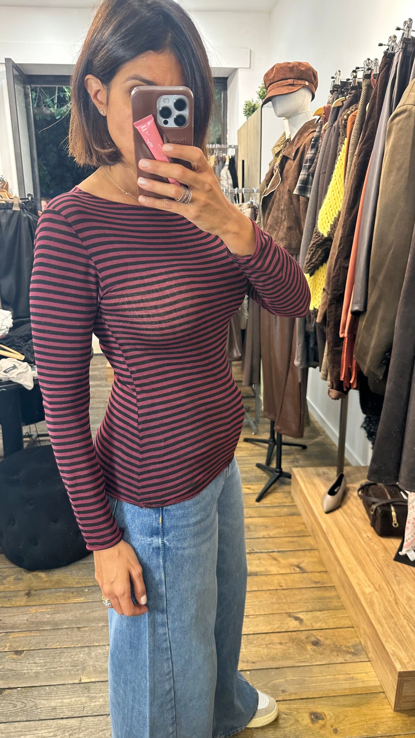 Cashemirine collo barca Righe