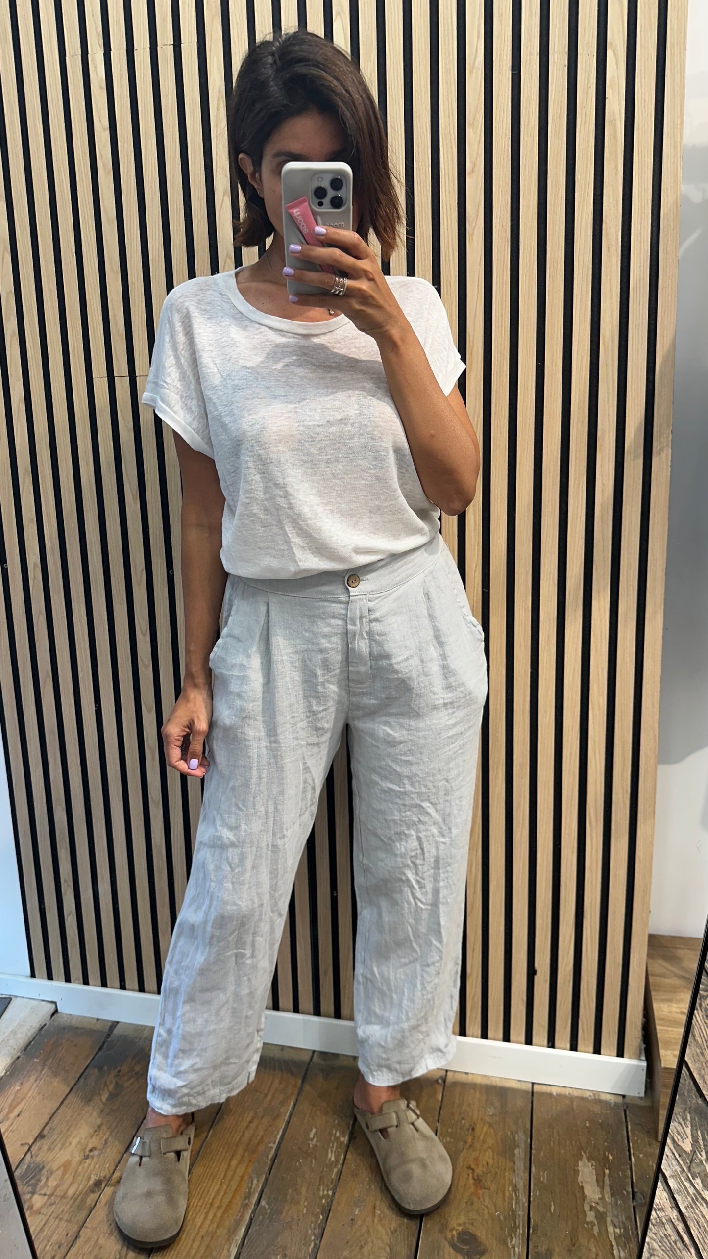 Pantalone in lino dritto