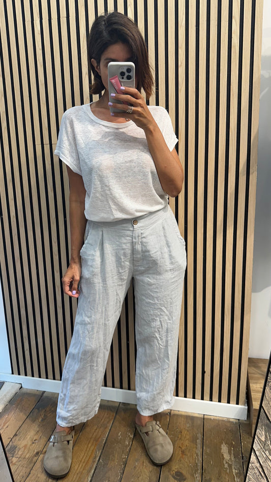 Pantalone in lino dritto